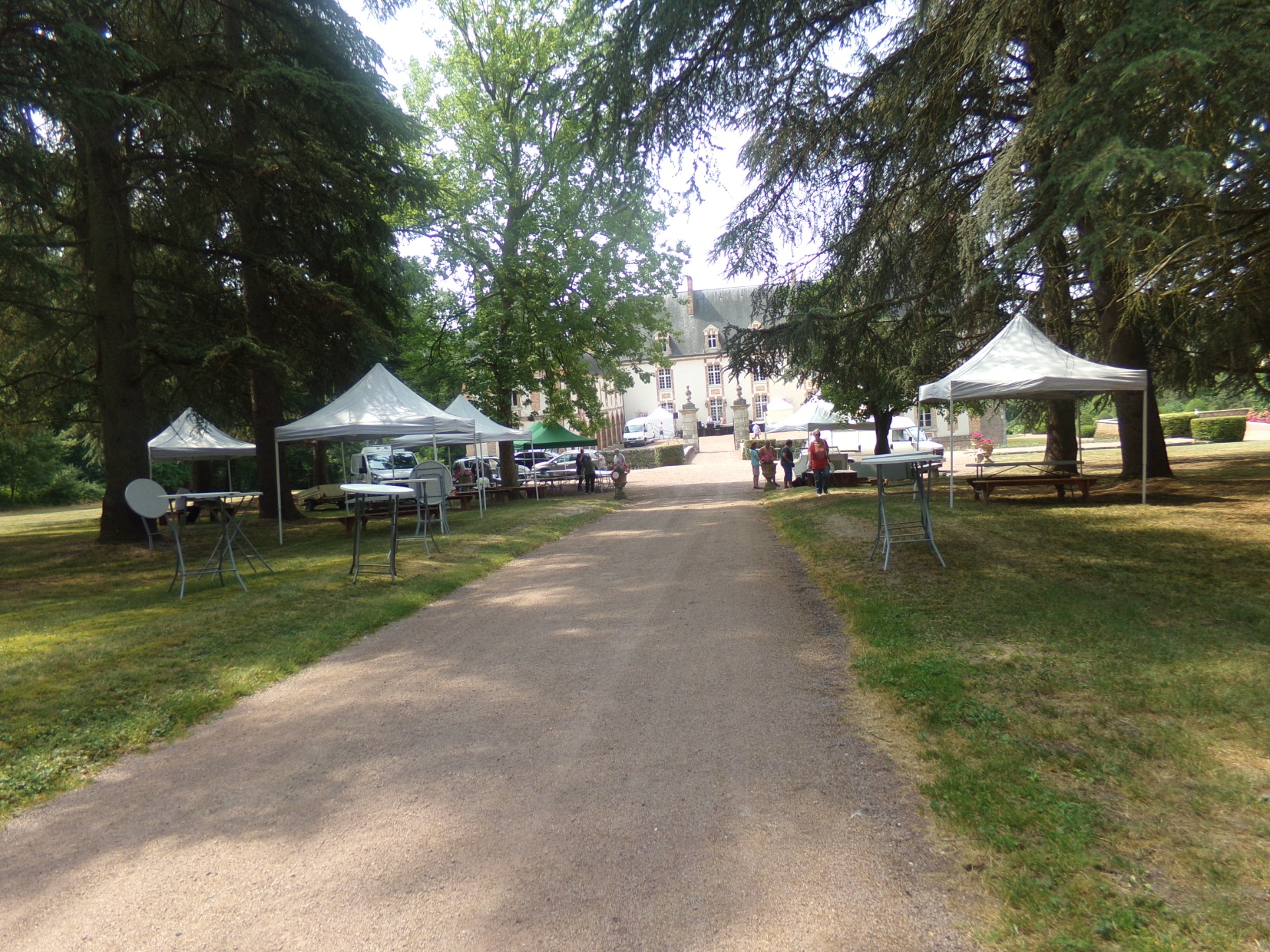 L'installation des tables pour les repas 